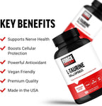 Force Factor Taurina 500mg Cápsulas Vegetales - Suplemento Antioxidante para el Sistema Nervioso y la Salud Celular - 180 Cápsulas