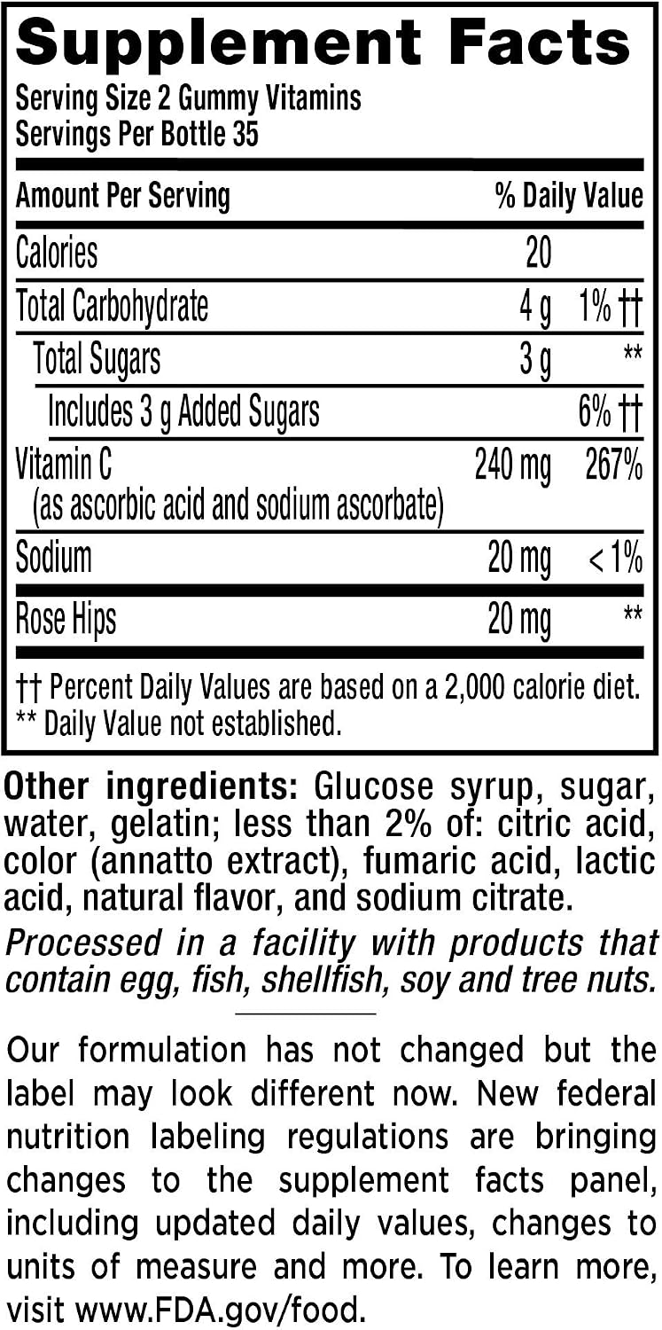 Vitafusion Power C Gomitas de Vitamina C, 70 unidades, Paquete de 3