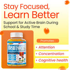 Real Focus Omega 3 for Kids - Gominolas de DHA con sabor a naranja - 60 unidades