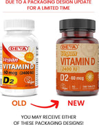 DEVA Vegan Vitamina D2 60 mcg (2400 UI), 90 Comprimidos