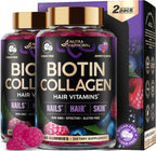 Gominolas de Biotina y Colágeno - Apoyo para Cabello, Piel y Uñas - 10000mcg - Sin Azúcar - Pack de 2
