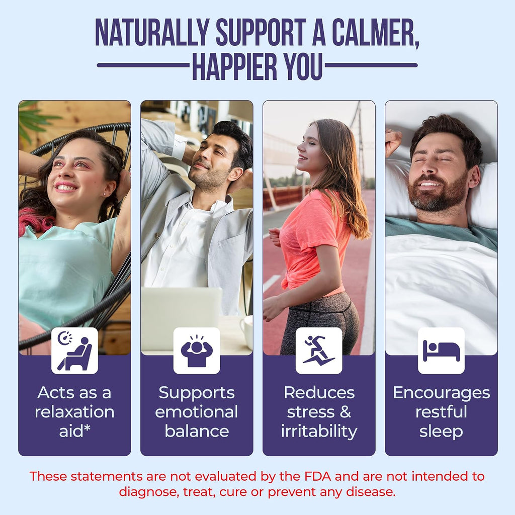 Nature's Nectar Suplemento para el Estrés y la Ansiedad – Cápsulas Keep Calm con Ashwagandha, GABA, Magnesio y 5-HTP – 60 Cápsulas