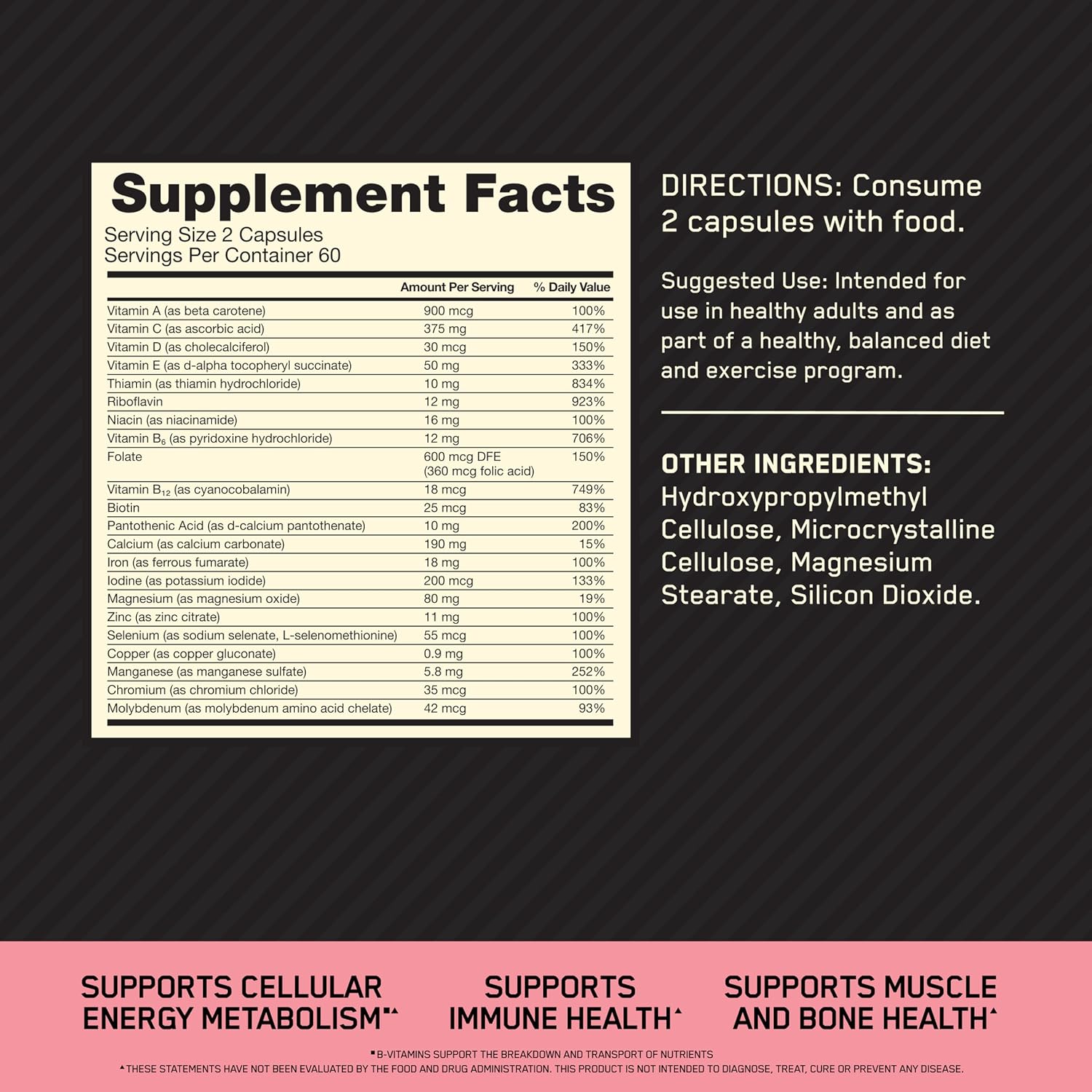 Optimum Nutrition Opti-Women Multivitamínico Diario para Mujeres con Hierro, 120 Cápsulas
