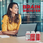 Warped Wellness Brain Goddess - Suplemento de Memoria y Concentración para Mujeres