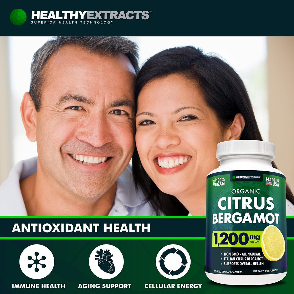 Citrus Bergamot Supplement – 150:1 Extract, 1200mg per Serving, 70% Polyphenols, Italian Sourced, 60 Count, 1 Month Supply, Made in the USA