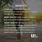Utzy Naturals Vitamina K2 | 180 mcg de MenaQ7® | 60 Cápsulas