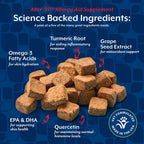 NaturVet Aller-911 Advanced Allergy Aid - Suplemento Antioxidante para Perros y Gatos con Omegas, DHA, EPA - 180 Masticables Blandos