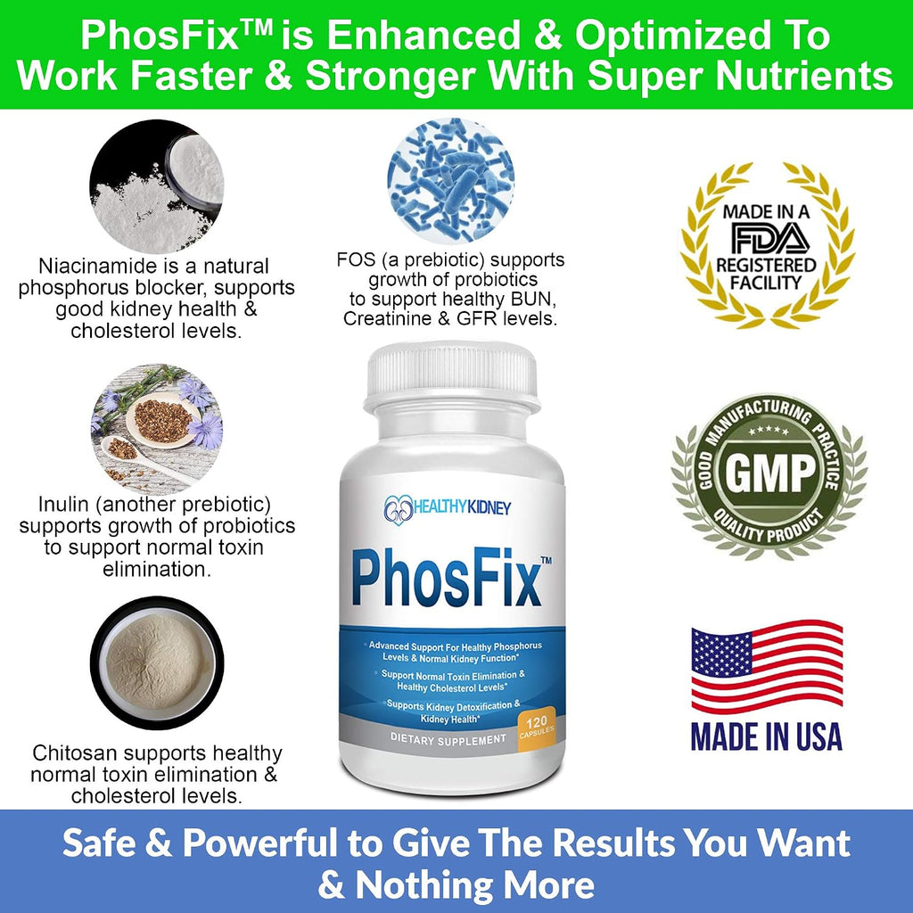 PhosFix 120 Comprimidos - Complemento para el Equilibrio del Fósforo