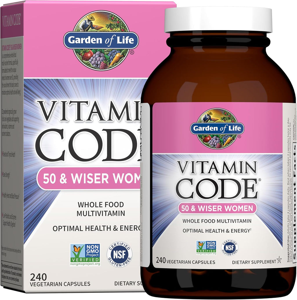 Garden of Life Vitamin Code 50 Wiser Women's Multi 120 Cápsulas Orgánico