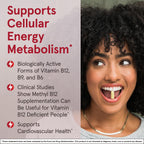 Jarrow Formulas Methyl B-12 1000mcg y Methyl Folate 400mcg, Fórmula de Fuerza Extra, Metabolismo Energético Celular y Salud Cardiovascular con P-5-P, 100 Comprimidos Masticables, 12 Paquetes