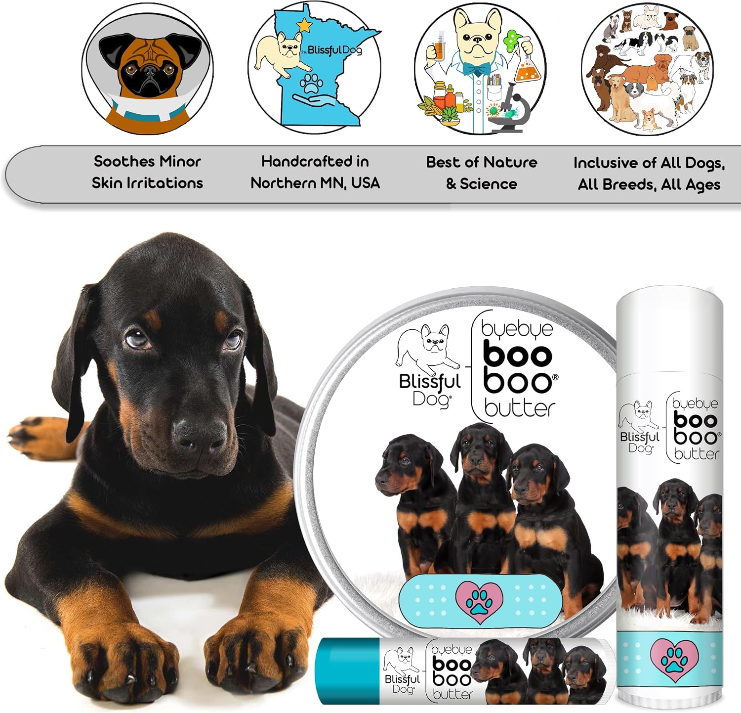 The Blissful Dog Doberman Pinscher Boo Boo Butter, 237 ml