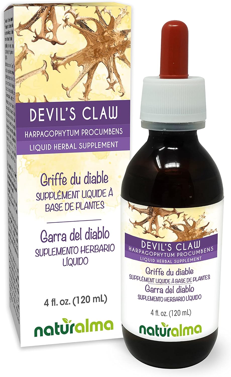 Naturalma Devil's Claw (Harpagophytum procumbens) Root Alcohol-Free Tincture - 120 ml