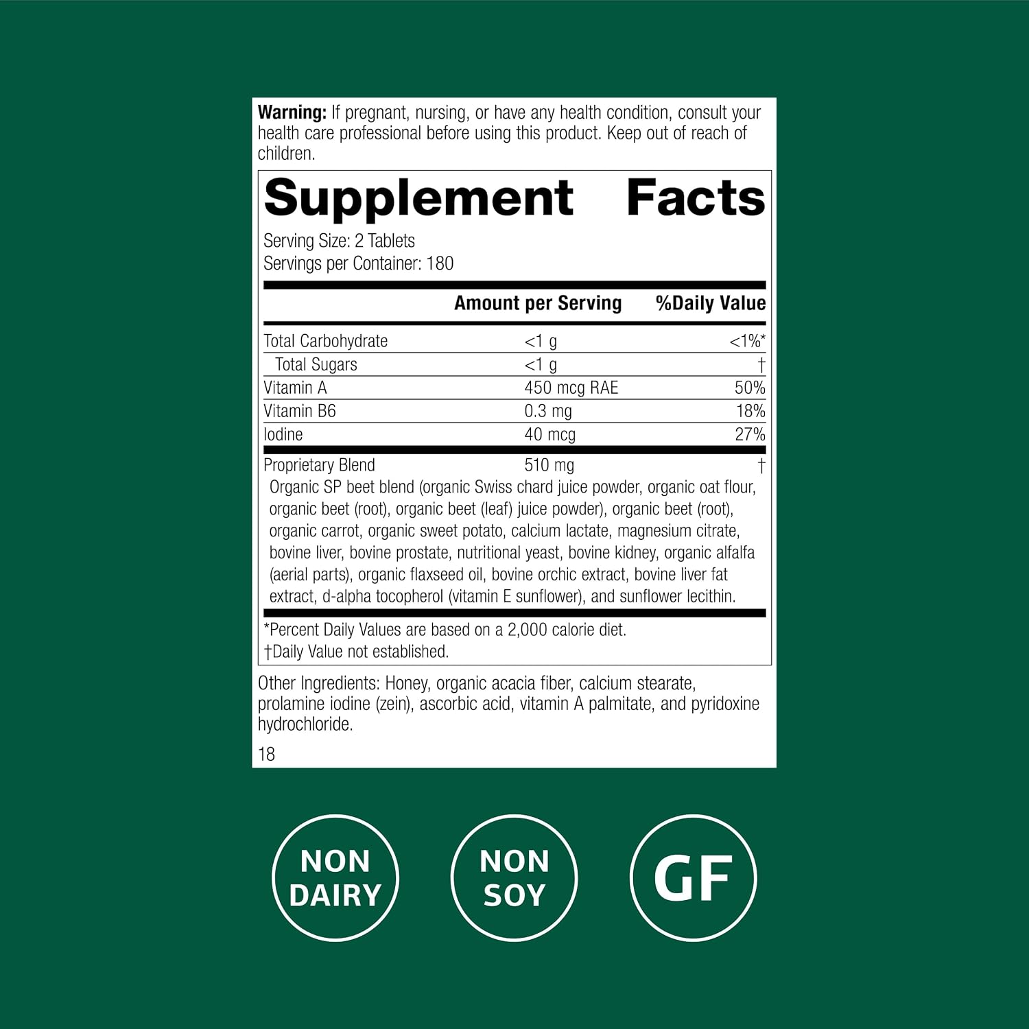 Standard Process A-F Betafood – 360 tabletas
