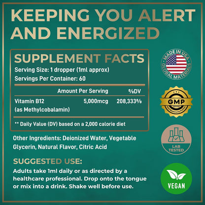 WILD FUEL Gotas de Vitamina B12 Líquida – Sistema inmunitario: Contribuye al funcionamiento normal del sistema – Image 5