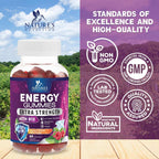 Energy Gummies con Vitamina B12 y Cafeína Natural - 1000 mcg - 60 Gominolas