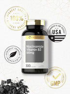Carlyle Niacinamida 500 mg, 300 cápsulas - Suplemento de Vitamina B3