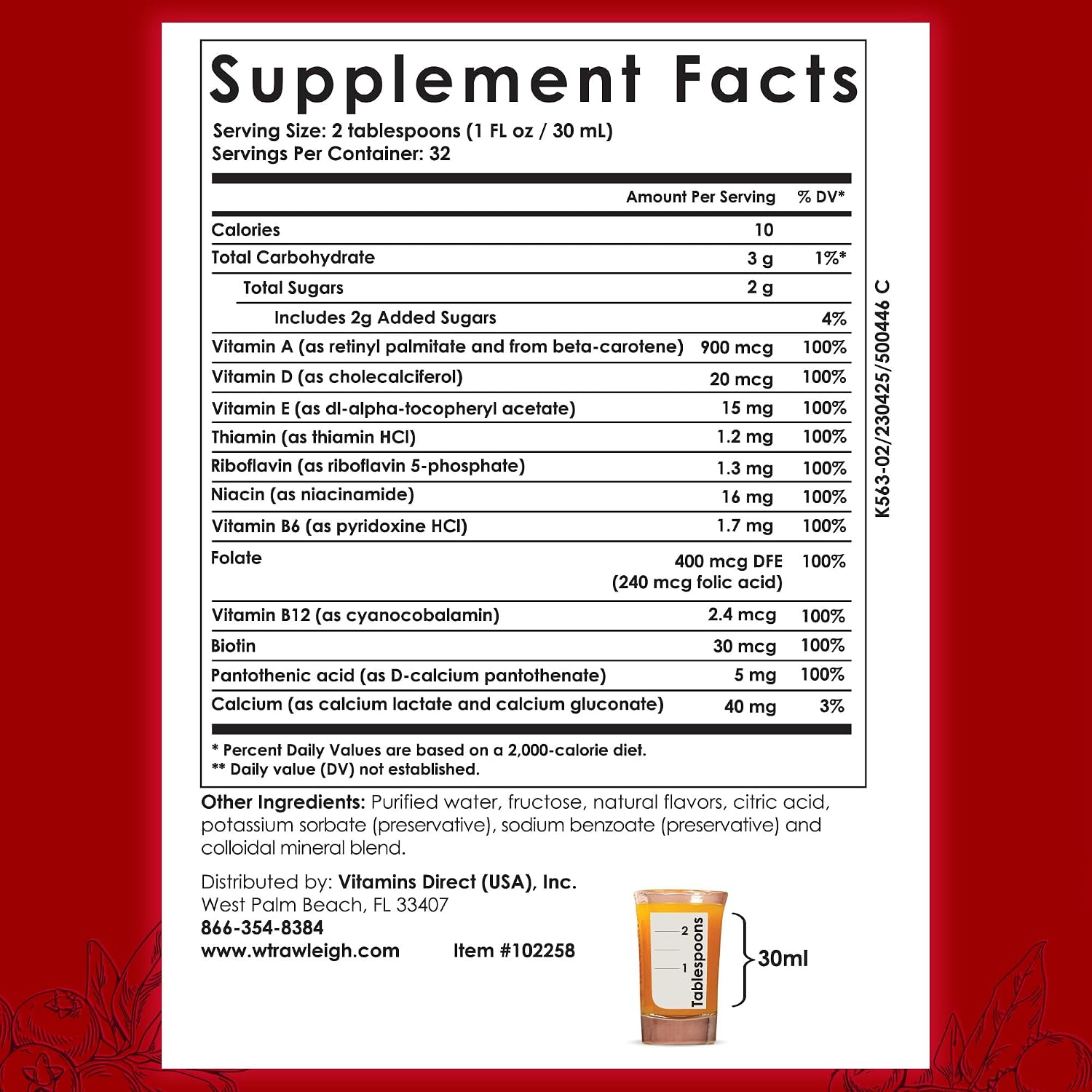 Rawleigh Power Nutrient Multivitamínico Líquido (946 ml) - Sabor Arándano