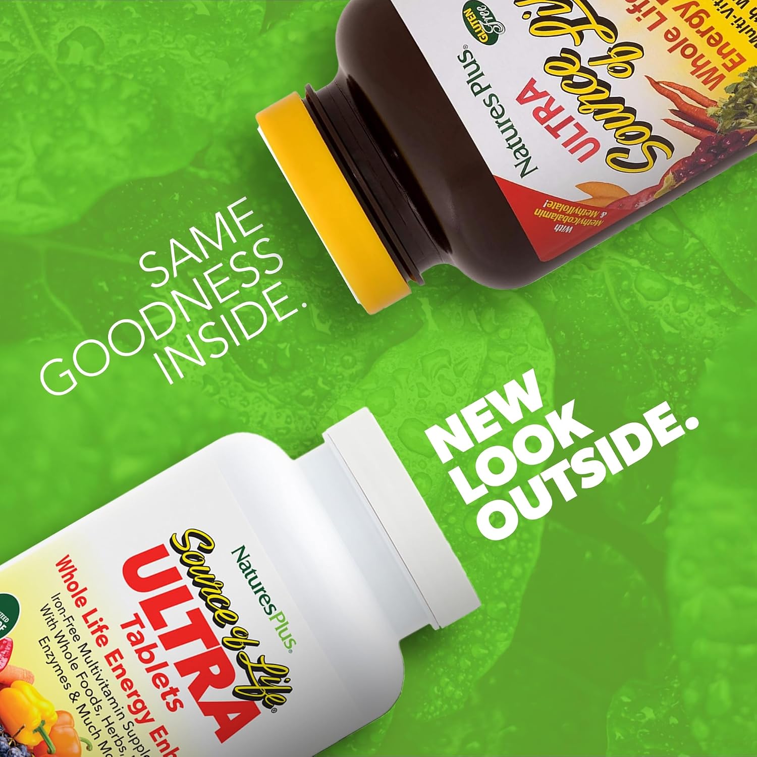 NaturesPlus Ultra Source of Life No-Iron Multivitamin - 180 Comprimidos - Sin Hierro con Luteína y Vitamina D3