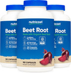 Nutricost Raíz de Remolacha Orgánica 2400mg, 180 Cápsulas - Certificado CCOF