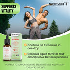 Complejo B Líquido de Alta Potencia – Gotas Completas de Vitaminas B – Sabor Fresa, Sin Azúcar, No GMO – 60 Porciones (60 ml)