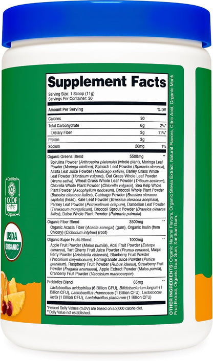 Nutricost Organic Super Greens Powder - Sabor Naranja Sunrise - 30 Raciones – Image 5