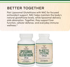 Suplemento de Glutatión Liposomal 500 mg por ración, 60 cápsulas - Vegano, No-GMO - Double Wood