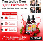 NUSAVA Complejo B Líquido con Vitamina B12, B6, B1, Niacina y Folato - Metilcobalamina 5000 mcg, Sabor Frambuesa, 80 Dosis