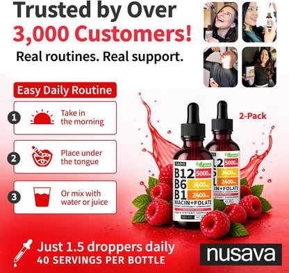 NUSAVA Complejo B Líquido con Vitamina B12, – Adultos mayores: la absorción de B12 puede disminuir con la edad, – Image 7