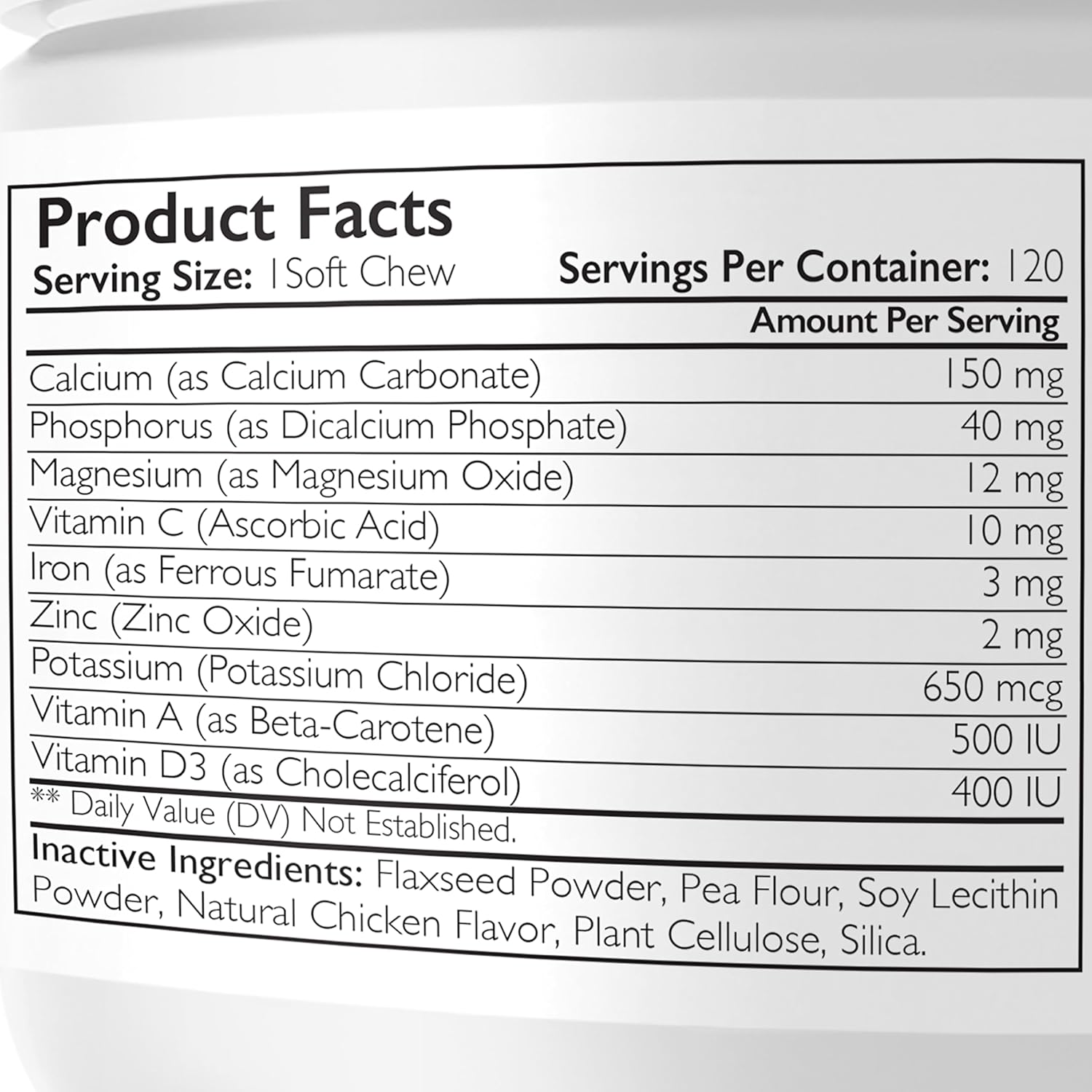 Nutrition Strength Vitaminas para Perras Lactantes con Calcio, Fósforo, Magnesio y Zinc, 120 Chewables Blandos