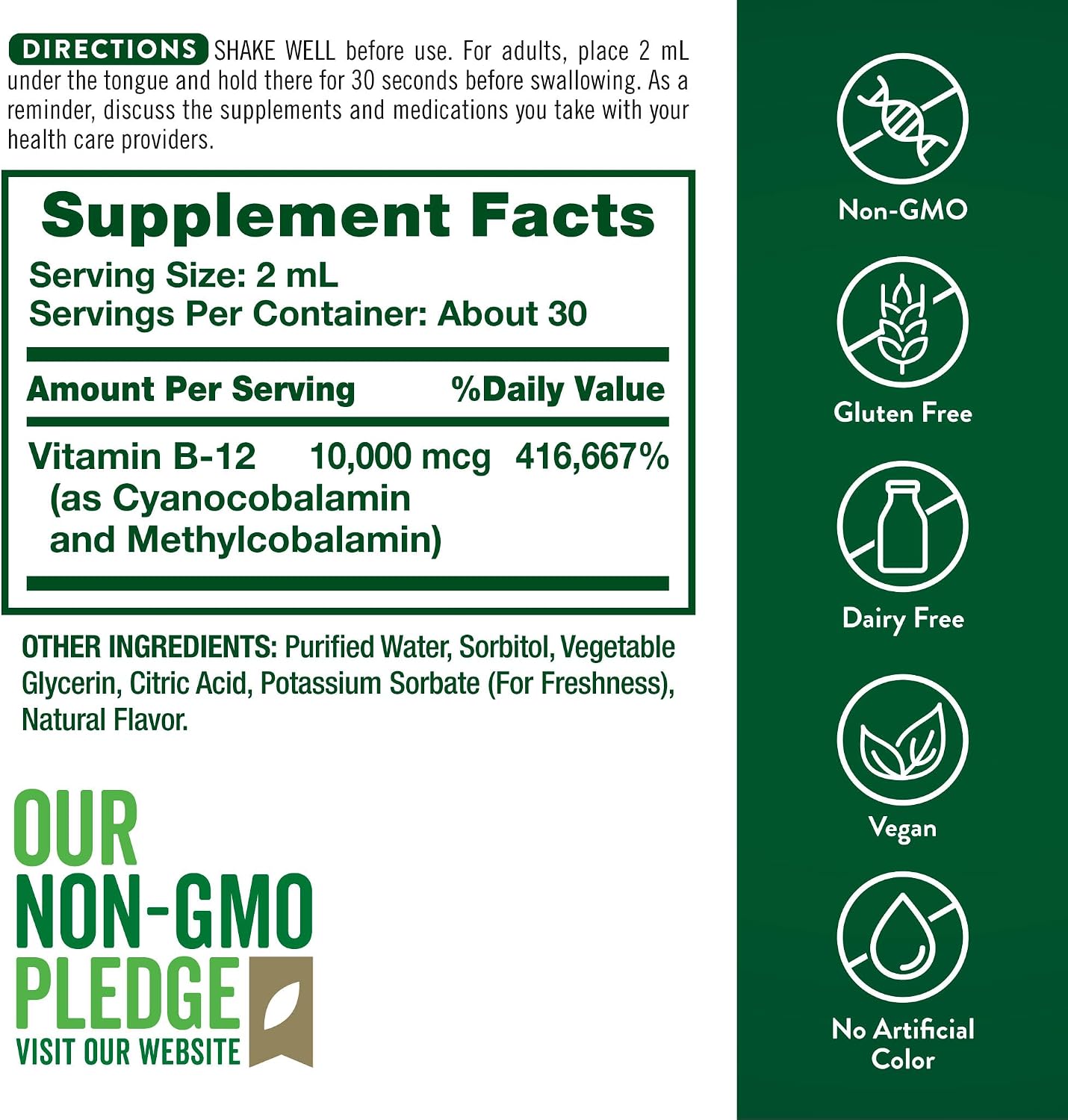 Nature's Truth B12 Sublingual Drops 10.000 mcg - 60 ml