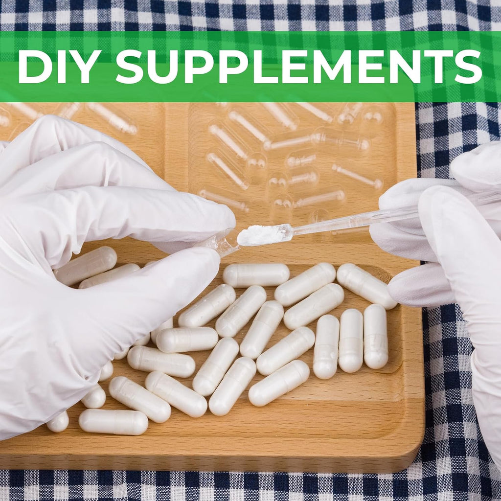 Size 4 Empty Capsules - 100 Count Clear Empty Vegan Capsules - Small Veggie Pill Caps - Filling Kit with 2 Spoons for Vegetarian - DIY Your Own Supplements
