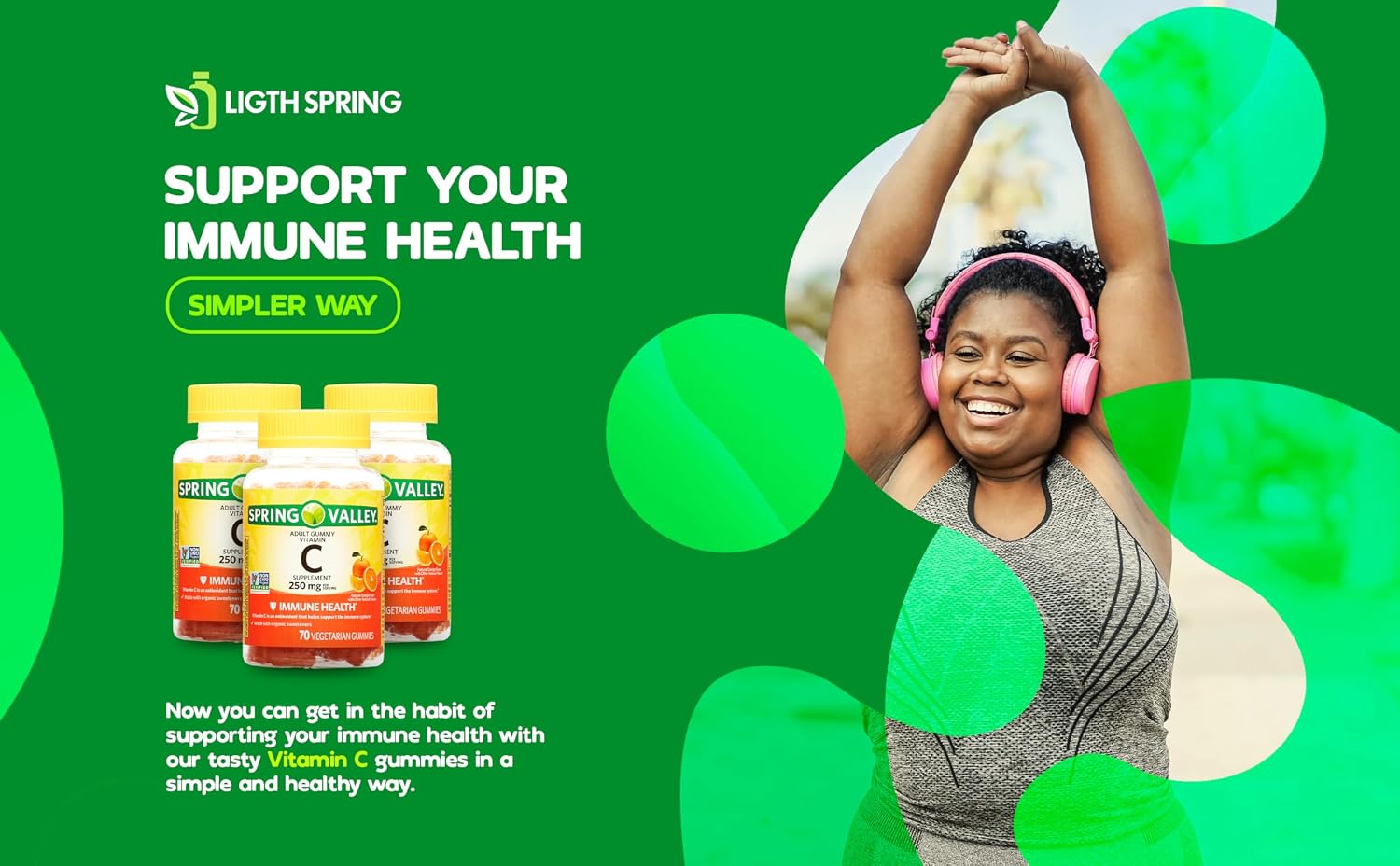 Spring Valley Vitamin C Gummies, 250 mg, 70 unidades