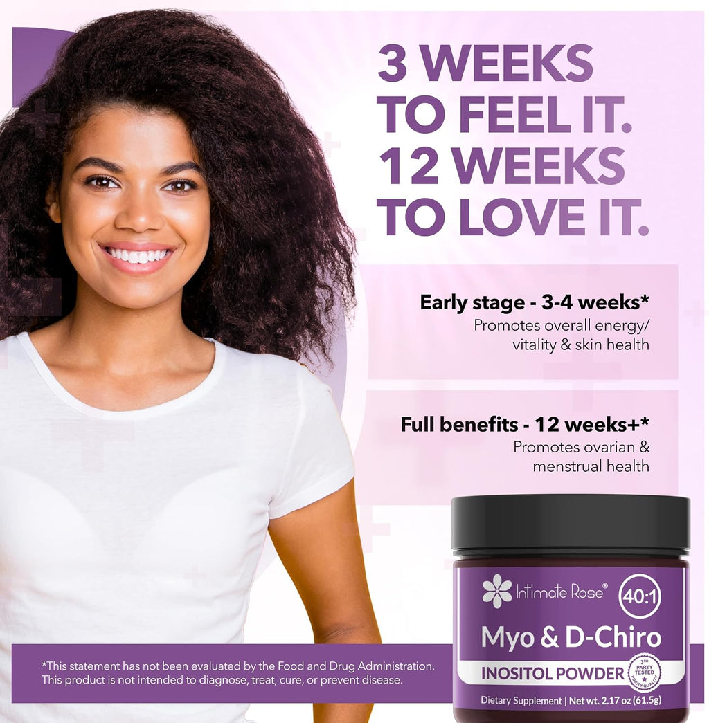 Intimate Rose Inositol en Polvo para Mujeres - Myo-inositol & D-Chiro Inositol (40:1)