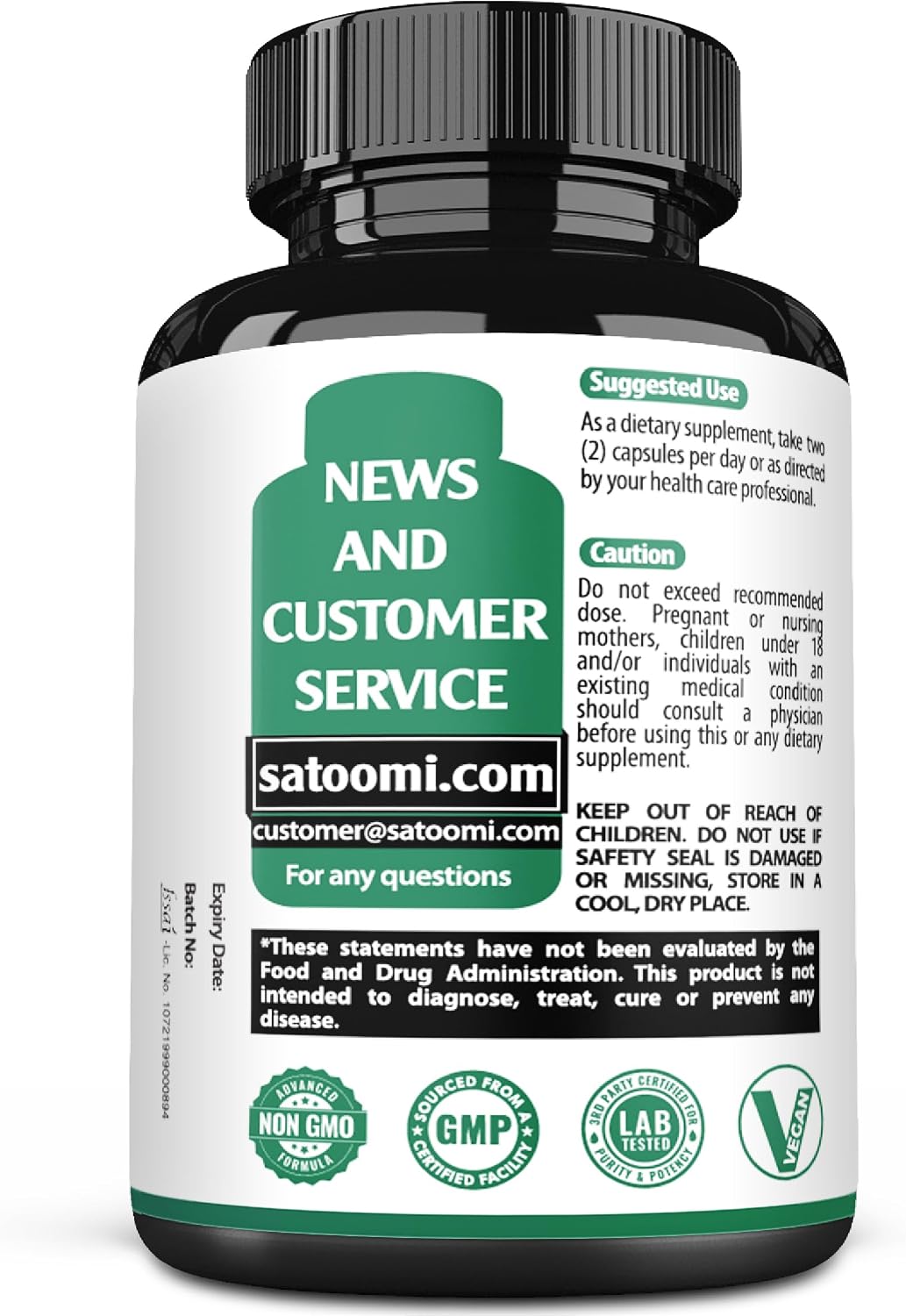 Satoomi 9in1 Cápsulas de Moringa - Complejo de 9 Ingredientes Naturales (60 Cápsulas)