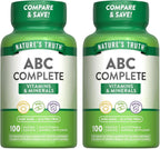 Nature's Truth ABC Complete Vitaminas + Minerales Suplemento Multivitamínico - 100 Comprimidos Recubiertos, Paquete de 2