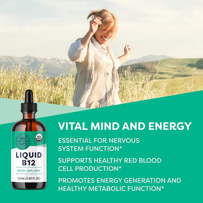 Vimergy Suplemento Líquido de Vitamina B12 – Metabolismo energético normal: Favorece la conversión de los – Image 2