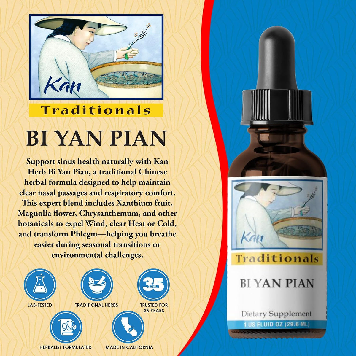 Kan Herbs Bi Yan Pian 1 oz – Magnolia flower – conocido por su aroma y su uso en problemas de congestión. – Image 2