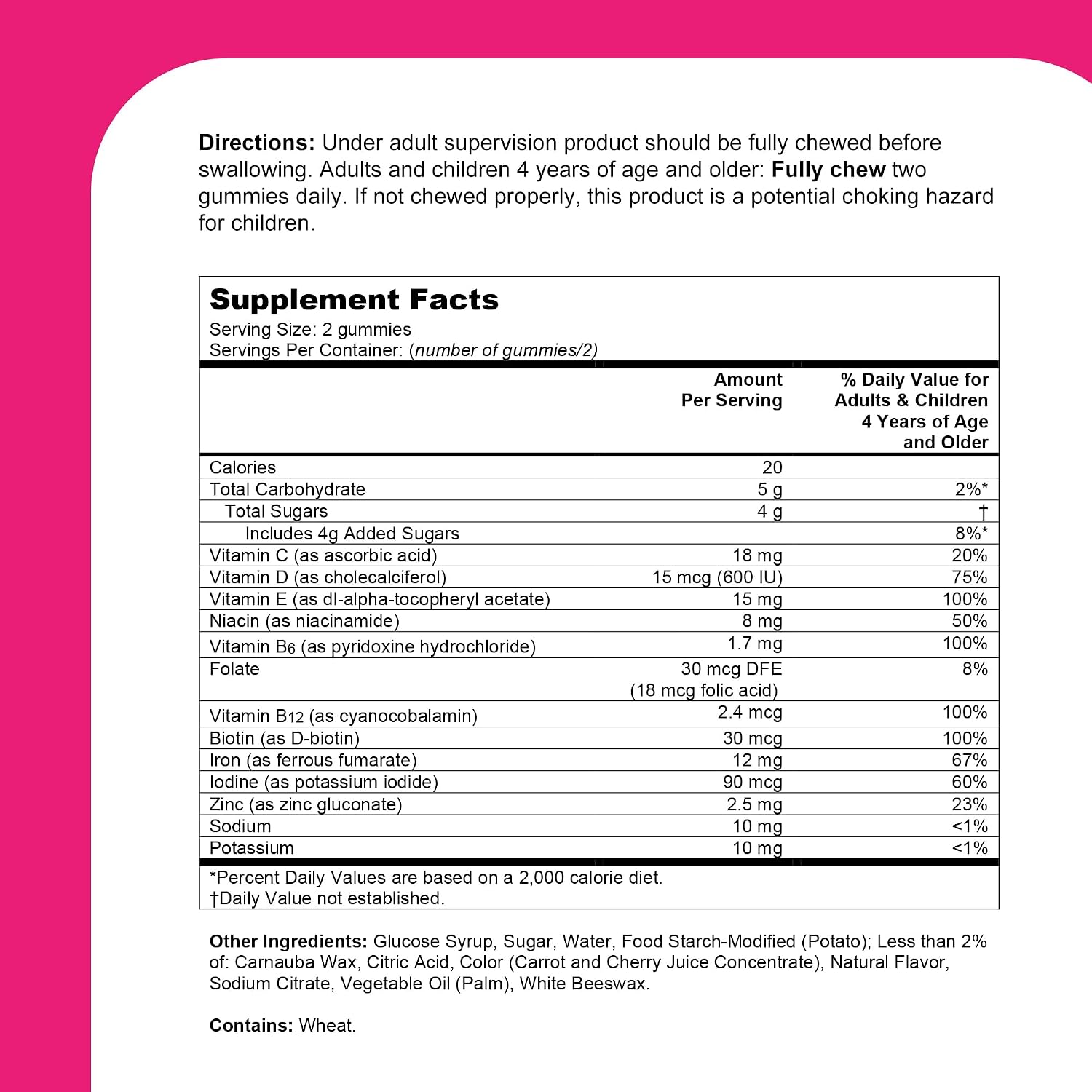 One A Day Multivitamínico Infantil con Hierro – Gominolas de Cereza – 60 Unidades