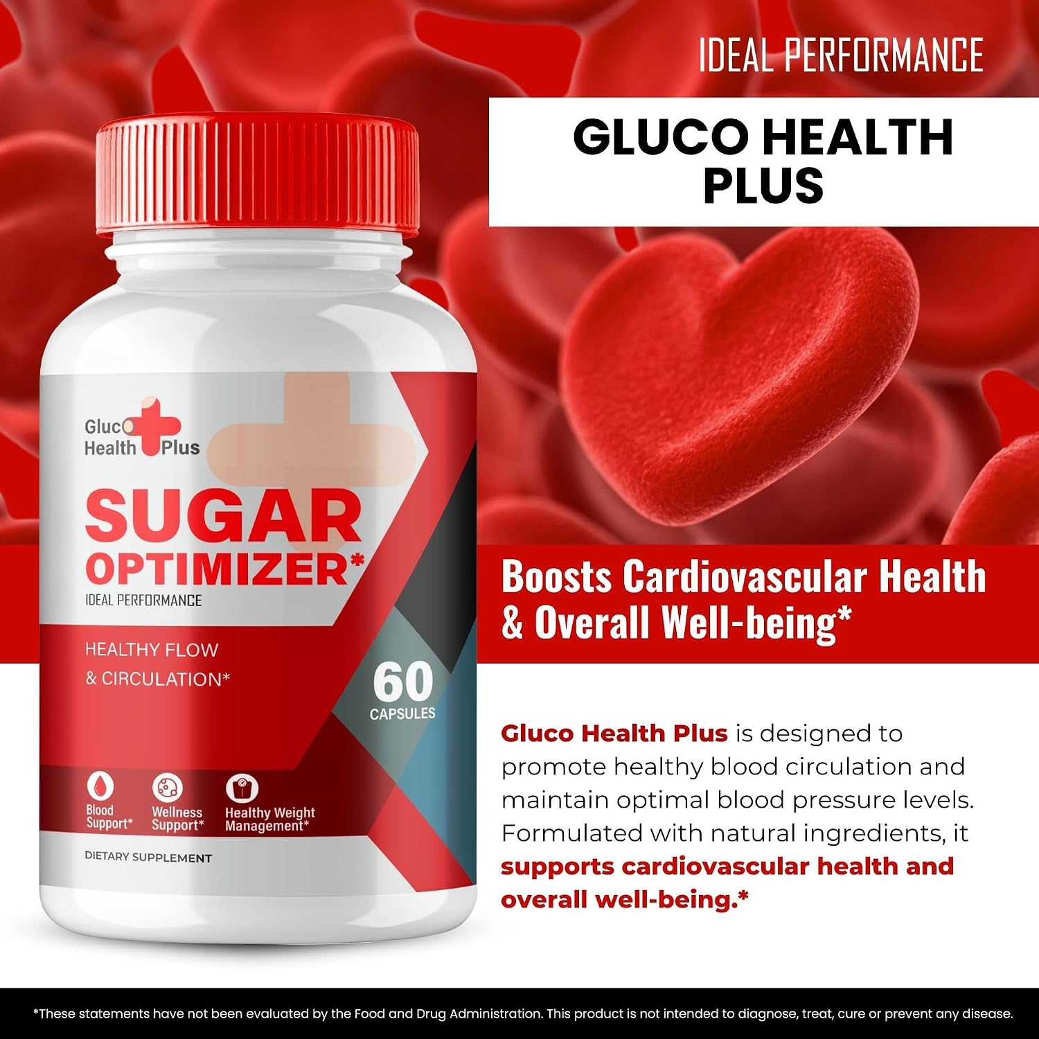 Gluco Health Plus Blood Formula Support - Cápsulas (2 Envases)