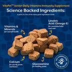 NaturVet VitaPet Senior Daily Vitamins Plus Glucosamine para Perros, 60 comprimidos masticables