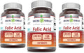 Amazing Formulas Ácido Fólico 5000 mcg por dosis | Complemento alimenticio en comprimidos | No transgénico, sin gluten | Fabricado en EE. UU. (Paquete de 3 | 120 comprimidos cada uno)