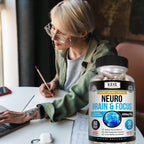 Kaya Naturals Neuro Brain - Cápsulas de apoyo cerebral para memoria y concentración - 60 unidades