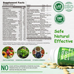 VEGEPOWER Multivitamínico Vegano con Hierro, Metilado, Complejo B, Frutas y Verduras, Enzimas, Omega, Hongos, 90 Comprimidos