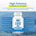 L-Methylfolate 15 mg | 90 Cápsulas | Metilfolato Activo 5-MTHF