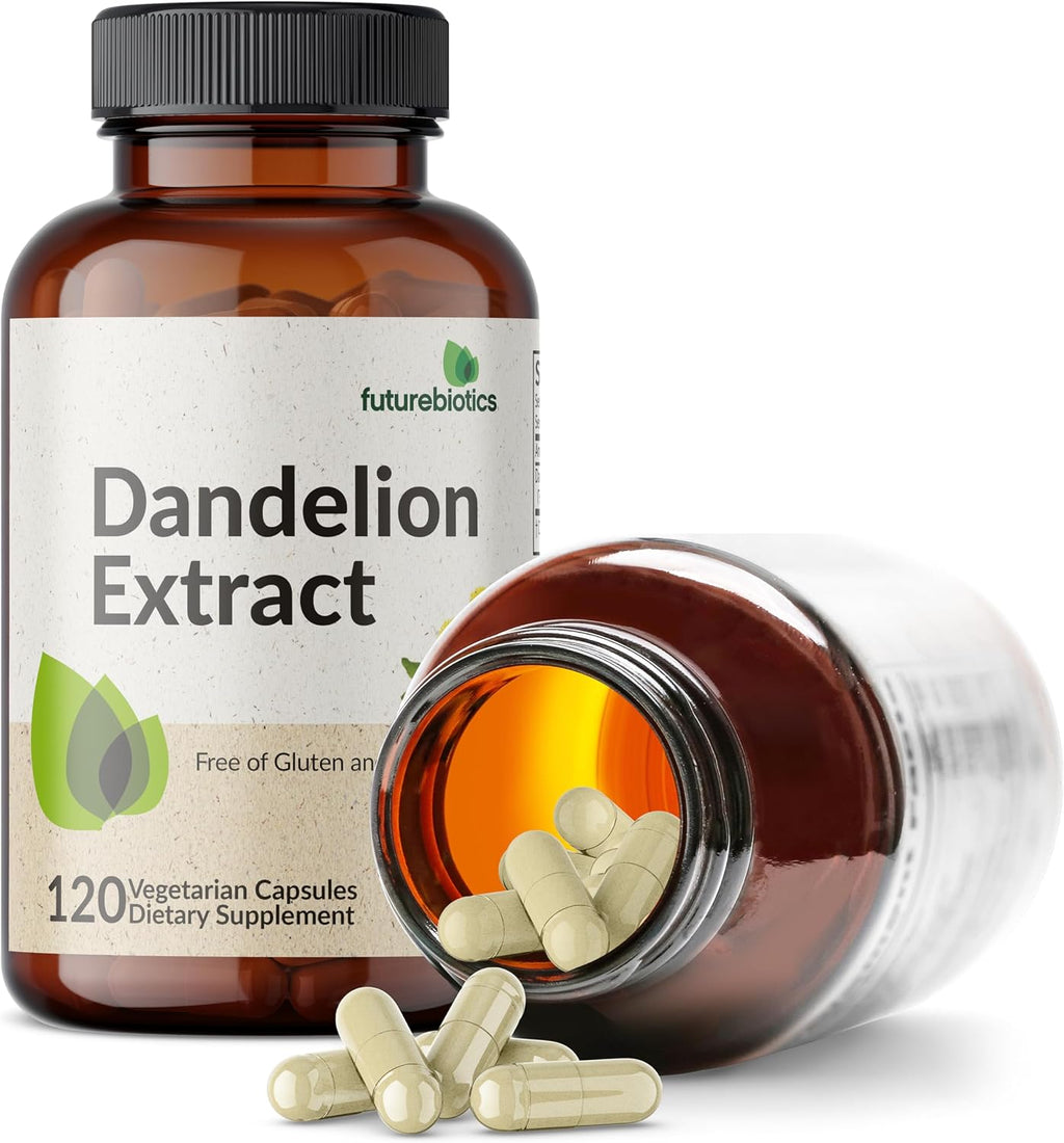 Extracto de Diente de León Futurebiotics, Hierba Diurética Tradicional, No OGM, 120 Cápsulas Vegetales