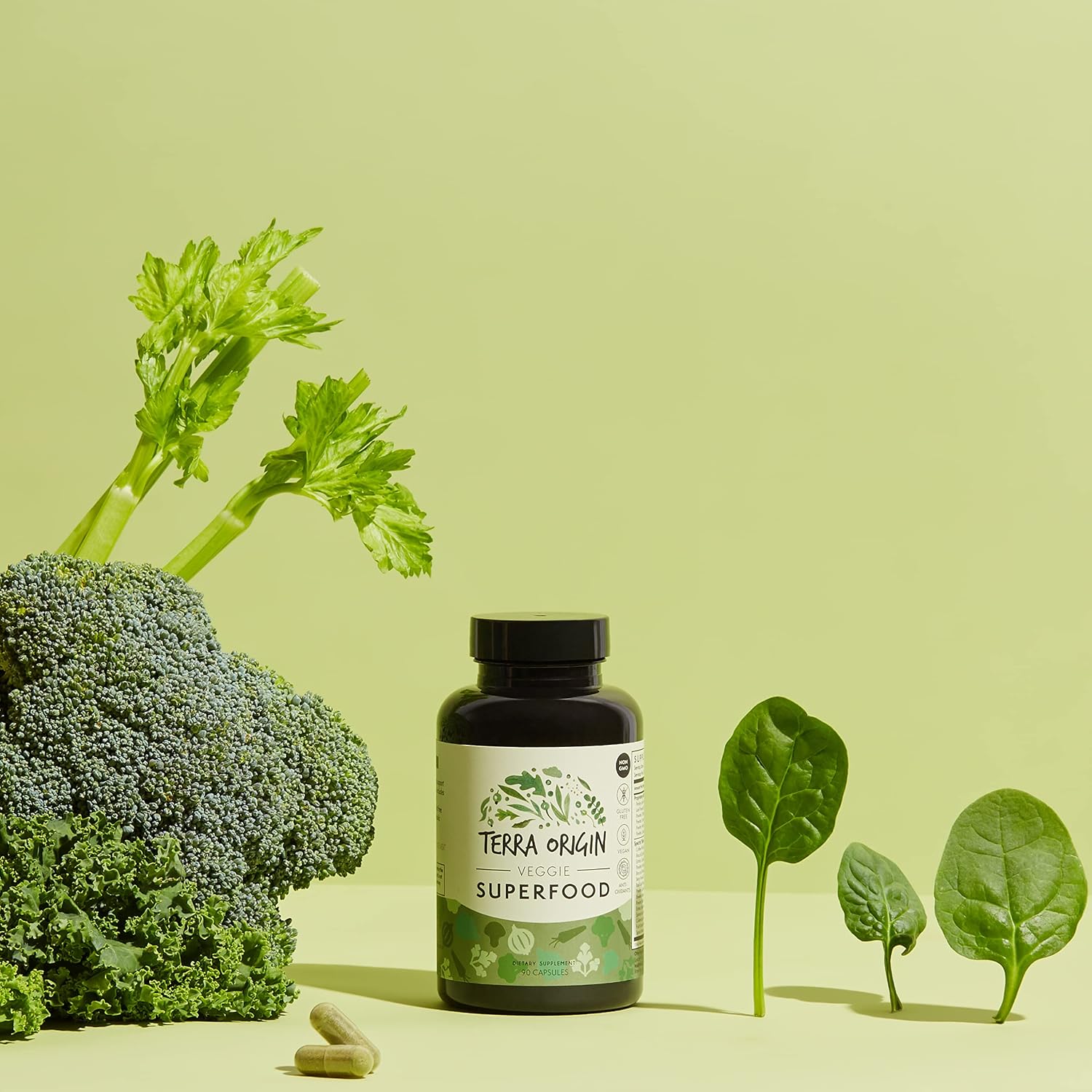 TERRA ORIGIN Veggie Superfood Supplement - 90 Cápsulas Vegetales