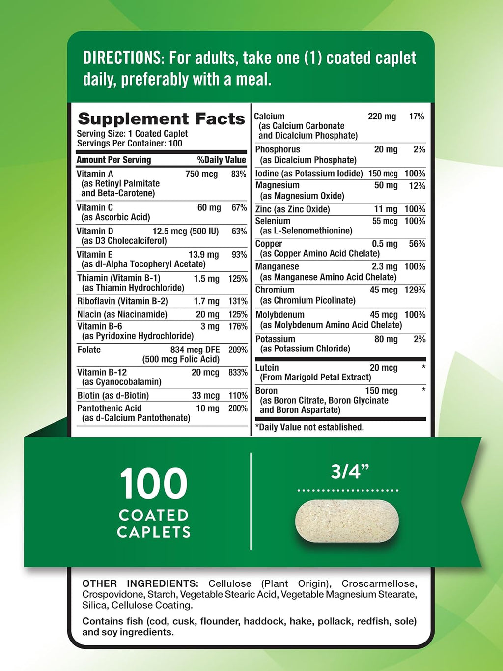 Nature's Truth Multivitamínico para Adultos 50+ | Suplemento Diario con Vitaminas D, C y B