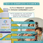 BrainChild Nutritionals Liqui-C Complete Liquid Vitamin C - Buffered Ascorbic Acid with Quercetin & Bioflavonoids for Immune Support - Gluten-Free, Orange-Vanilla Flavor - 473 ml