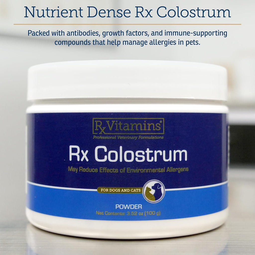 Rx Vitamins Colostrum en Polvo para Perros y Gatos - Calostro Bovino Entero - 100g