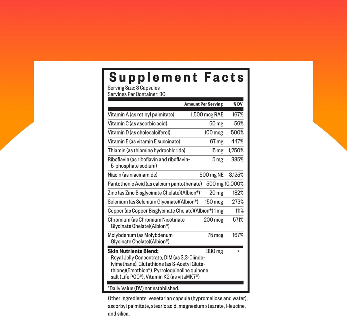 Seeking Health Skin Nutrients – Apoyo – Vitamina C: contribuye a la formación normal de colágeno para el – Image 2